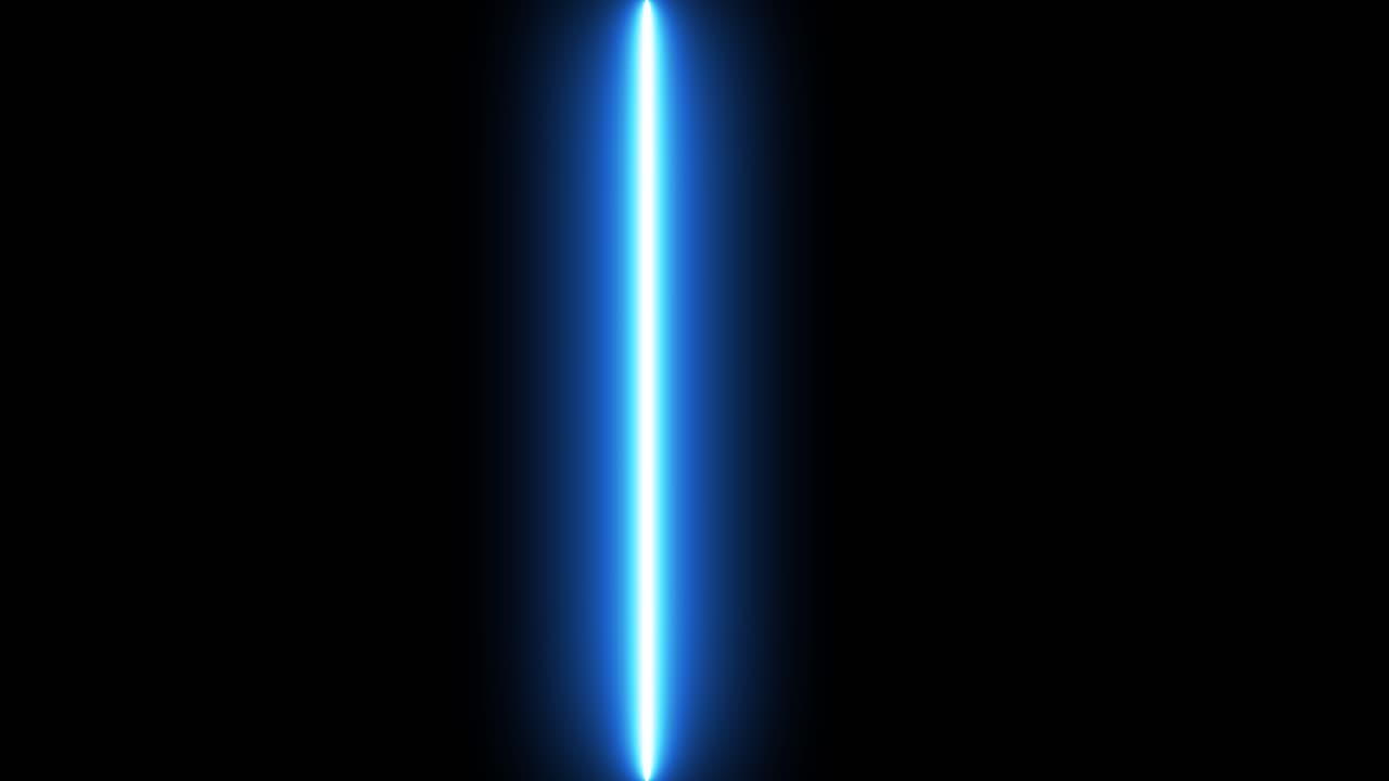 Animazione di scansione con raggio di luce blu verticale, isolata su sfondo nero.