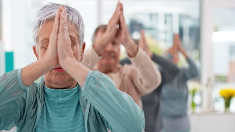 Alte-Leute-Im-Yoga-Kurs,-Übung