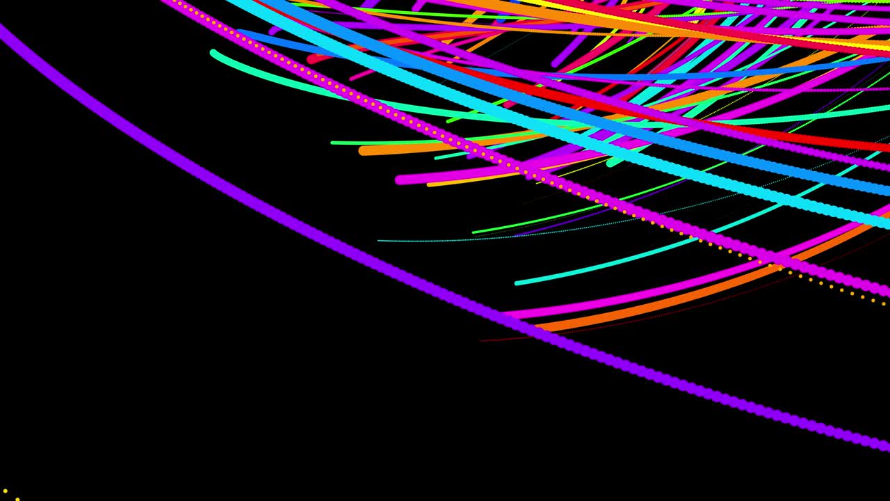 estilo creativo fondo abstracto en 4k. líneas de color girando en espiral volar a lo largo de la ruta giratoria. diseño de movimiento bg de partículas que dan forma a líneas, hélice y estructuras abstractas. render 3d