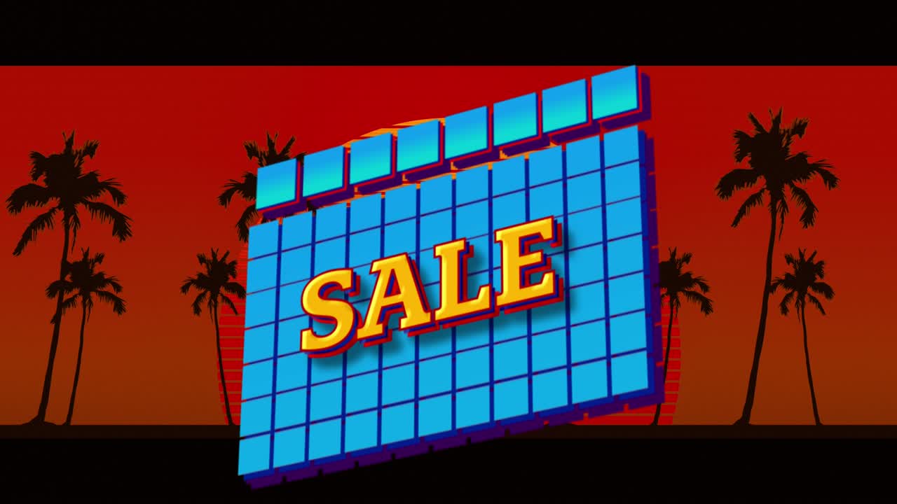 ⁇ 은 배경에 움직이는 둥근 배너와  ⁇ 나무에 대한 추상적인 모양 위의 판매 텍스트