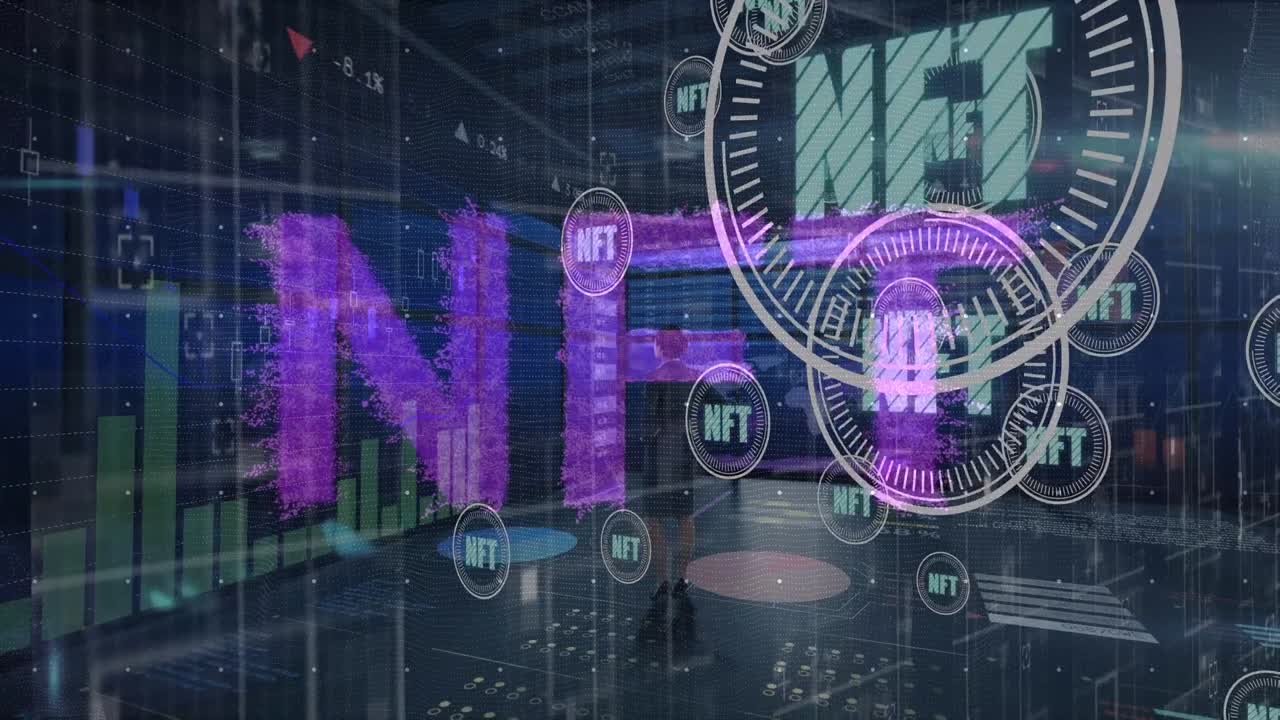 Animation of nft text and data processing over scope scanning