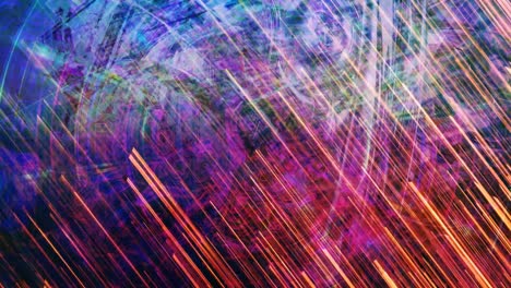 rayas de luz rotativas azules y naranjas en la superficie oscura - animación de fondo de movimiento de bucle sin costuras de 4k