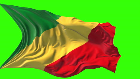 waving flag of the republic of the congo on green screen