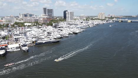 palm beach, florida boat show drone clip