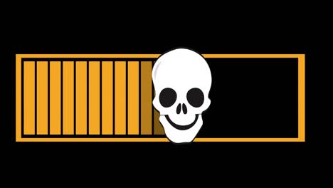 Animation-of-loading-bar-with-skull-on-black