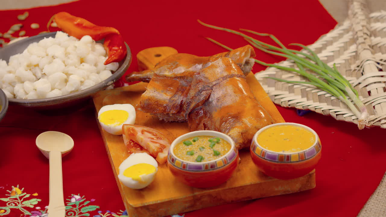 에콰도르, 페루, 콜롬비아, 볼리비아에서 구운 기니피그