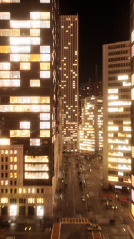 night cityscape: stunning aerial view of illuminated skyscrapers