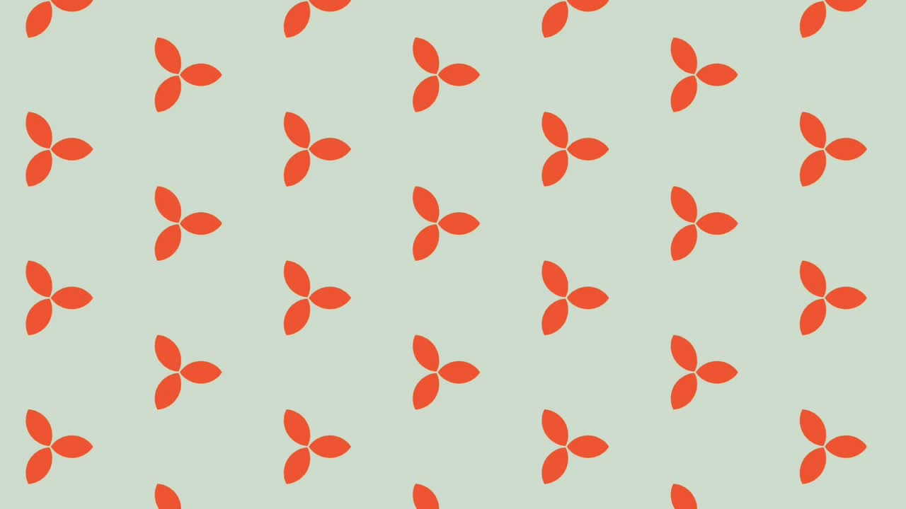 아래로 미끄러지는 종이에 대칭으로 배열된 빨간색 기호