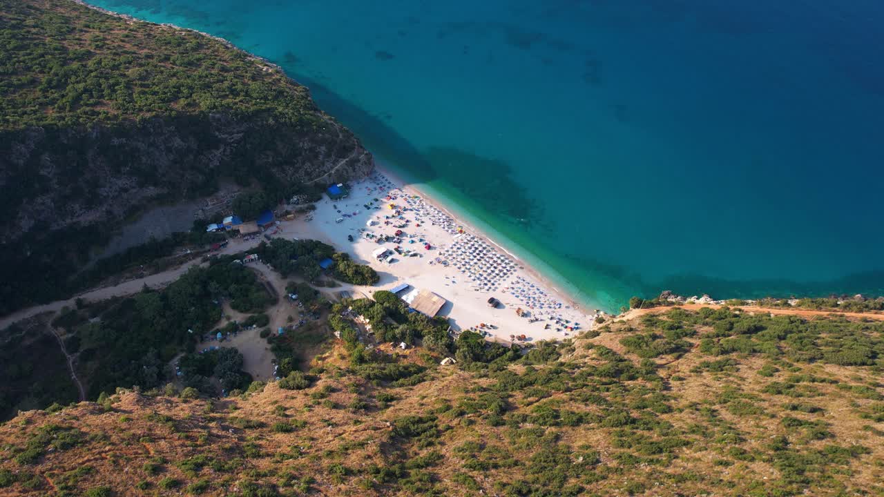 Secluded Paradise Beach in Gjipe, Albania: Hidden Oasis Between Rocky Canyon and Crystal-clear Ionian Sea for Summer Escape