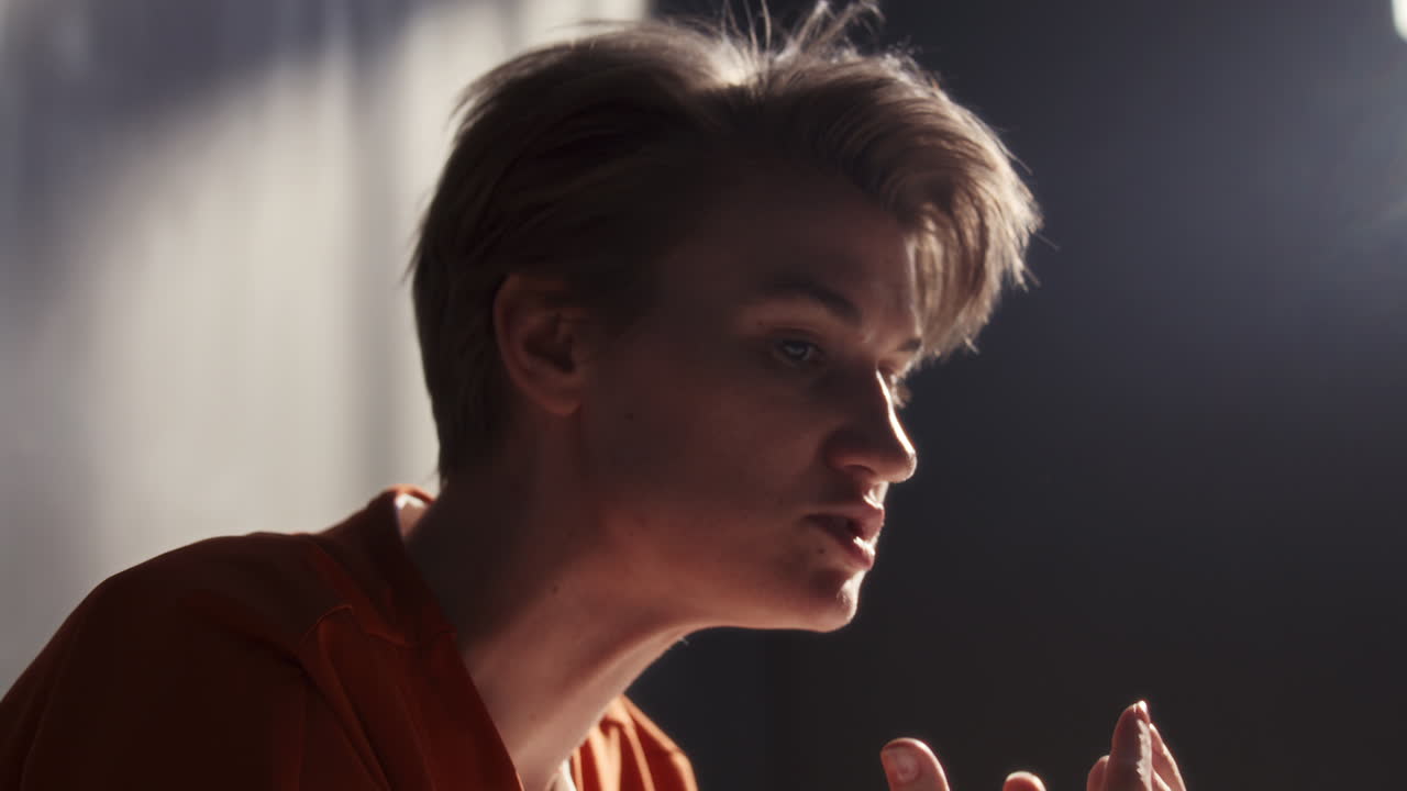 Female Inmate Denying Her Guilt during Interrogation Interview