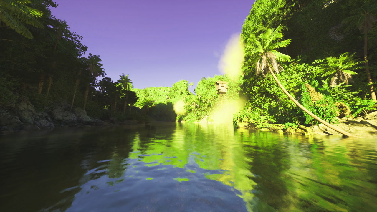 Mist over calm water tranquil river gorge with gentle flow and morning haze