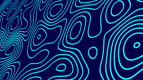 Animation of blue line trails moving in hypnotic motion on seamless loop on blue background