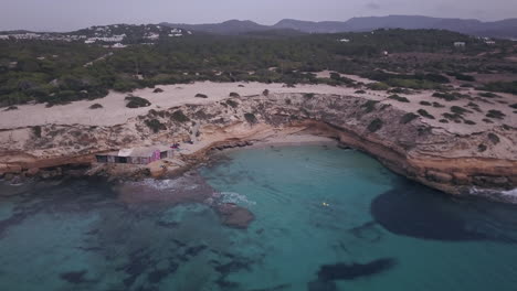 aerial view of a stunning tropical beach in ibiza