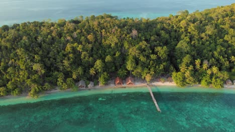 a breathtaking aerial view of kri island in raja ampat, indonesia with the lush greenery