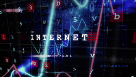 animación de la tecnología de procesamiento de texto y datos sobre fondo negro