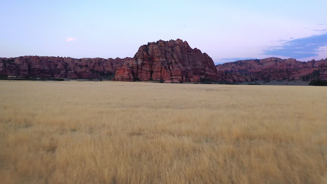 미국 유타 자이언 국립공원의 바위 협곡의 놀라운 전망 - 공중 촬영