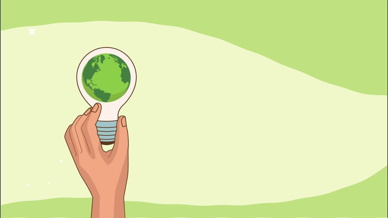 손으로 지구를 올리는 애니메이션으로 세계를 구해 봅시다.