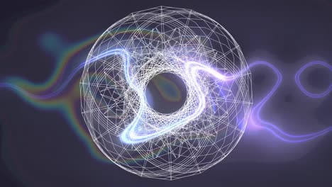 animación de formas geométricas sobre luces azules sobre fondo negro