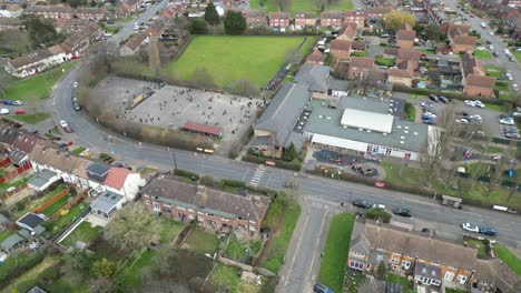 Thomas-Willingale-School-And-Nursery-Debden-Essex-Uk-Drone,-Aéreo,-Vista-Desde-El-Aire,-Vista-Panorámica