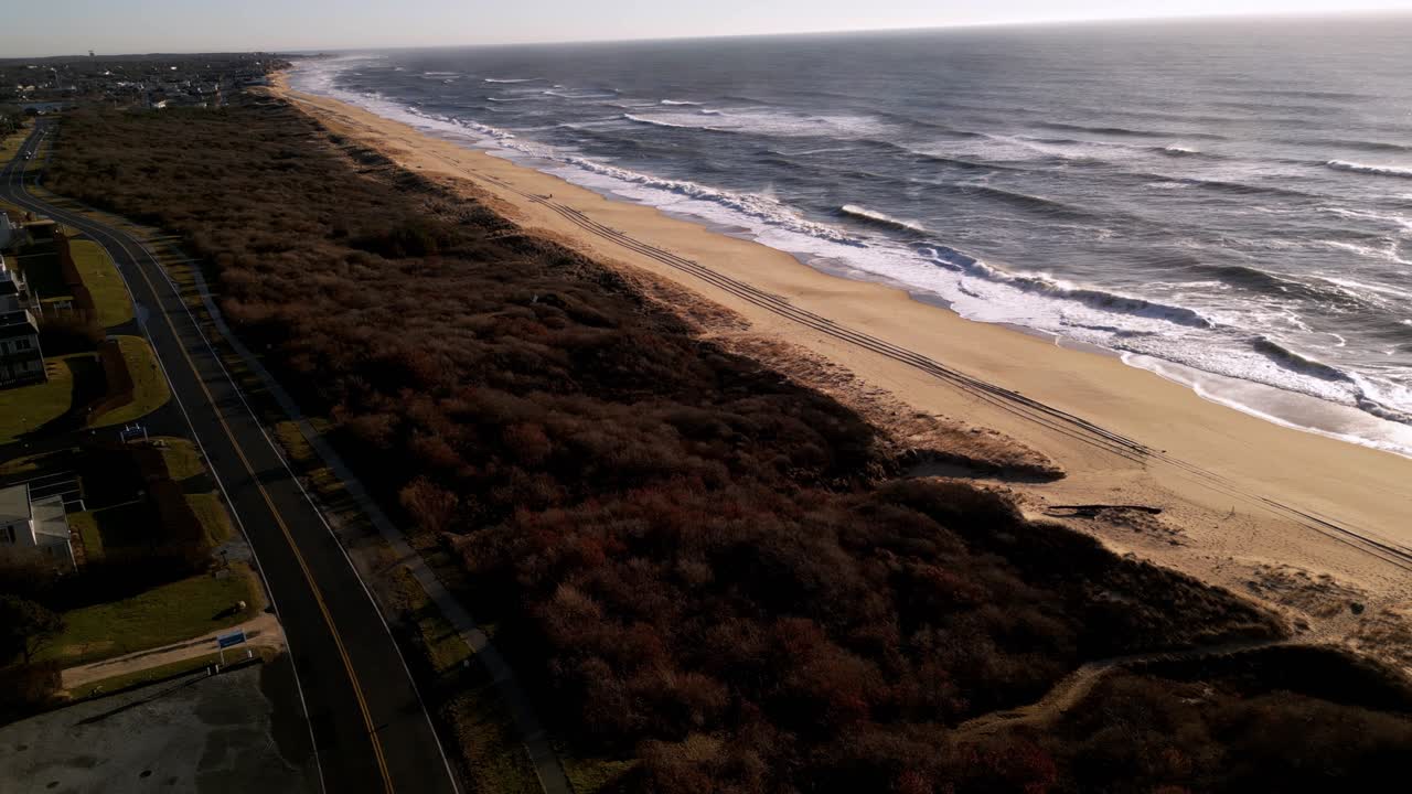 amanecer de playa en cámara lenta en montauk long island ny