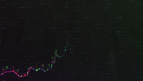 Animation-Der-Finanzdatenverarbeitung-über-Pfeile-Auf-Schwarzem-Hintergrund