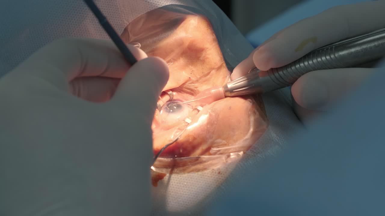 cirugía de cataratas de cerca. cirujano que opera cataratas oculares en cirugía hospitalaria