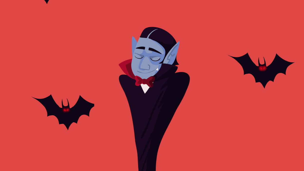 animazione di halloween felice con dracula