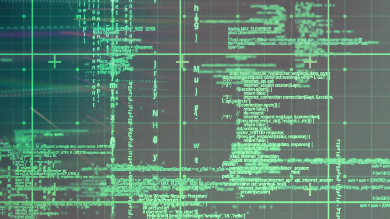 검은색 배경 위의 데이터 처리 애니메이션