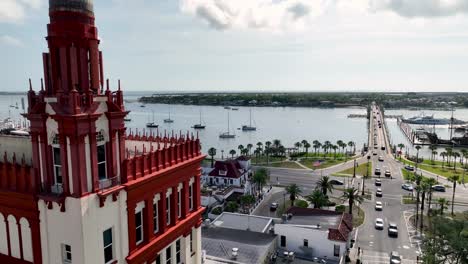 sailboats at st augustine florida aerial pullout