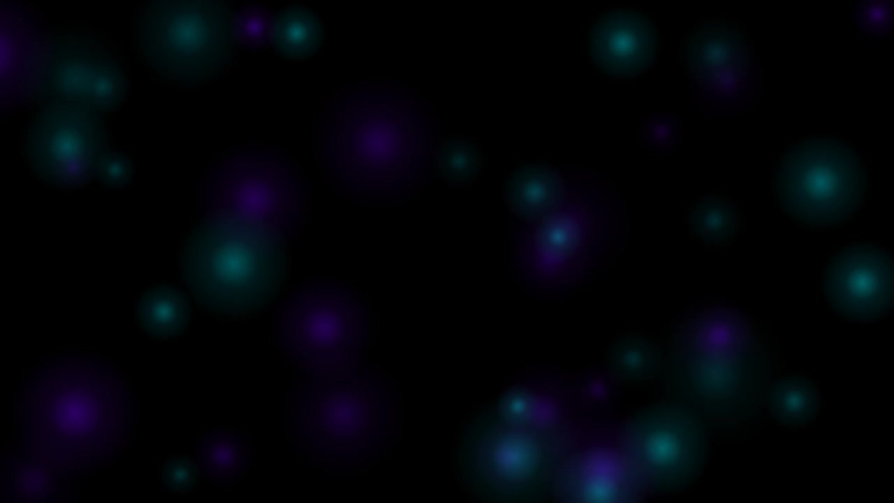 Abstract Motion Background with Floating Teal and Purple Glowing Orbs