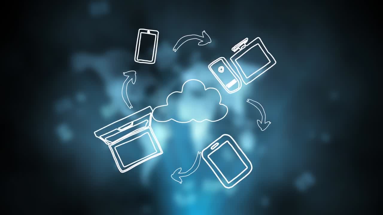 Animation of network of connections cloud computing