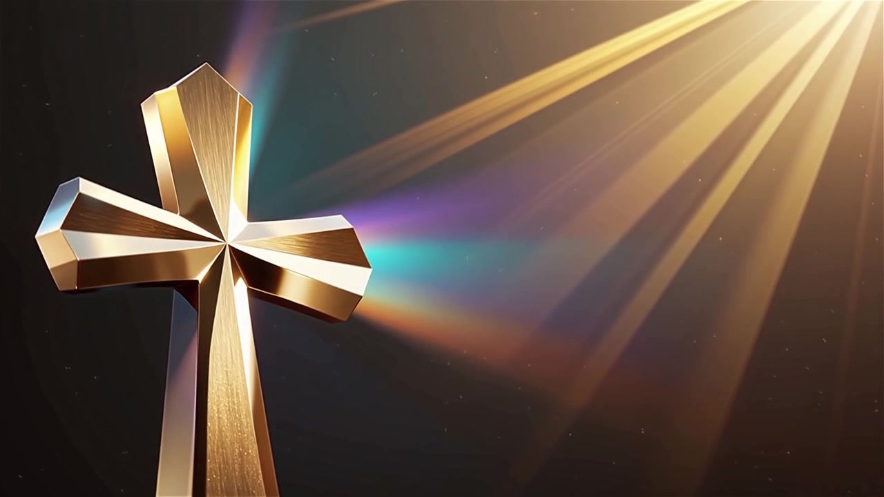 Christian Cross Heavenly Light Worship Background
