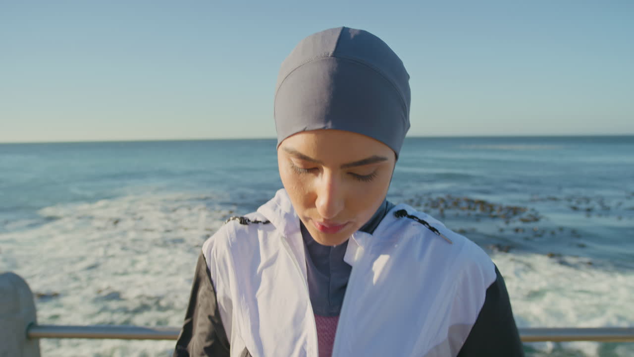 무슬림, 얼굴과 비치 운동 선수와 함께 피트니스