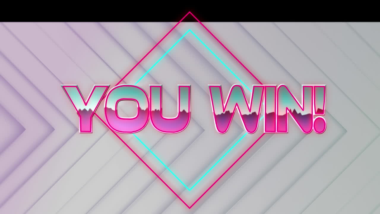 ⁇ 색 기하학적 배경 위에 텍스트를 이기는 애니메이션