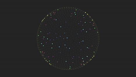 puntos coloridos vibrantes y caóticos forman un intrigante patrón circular