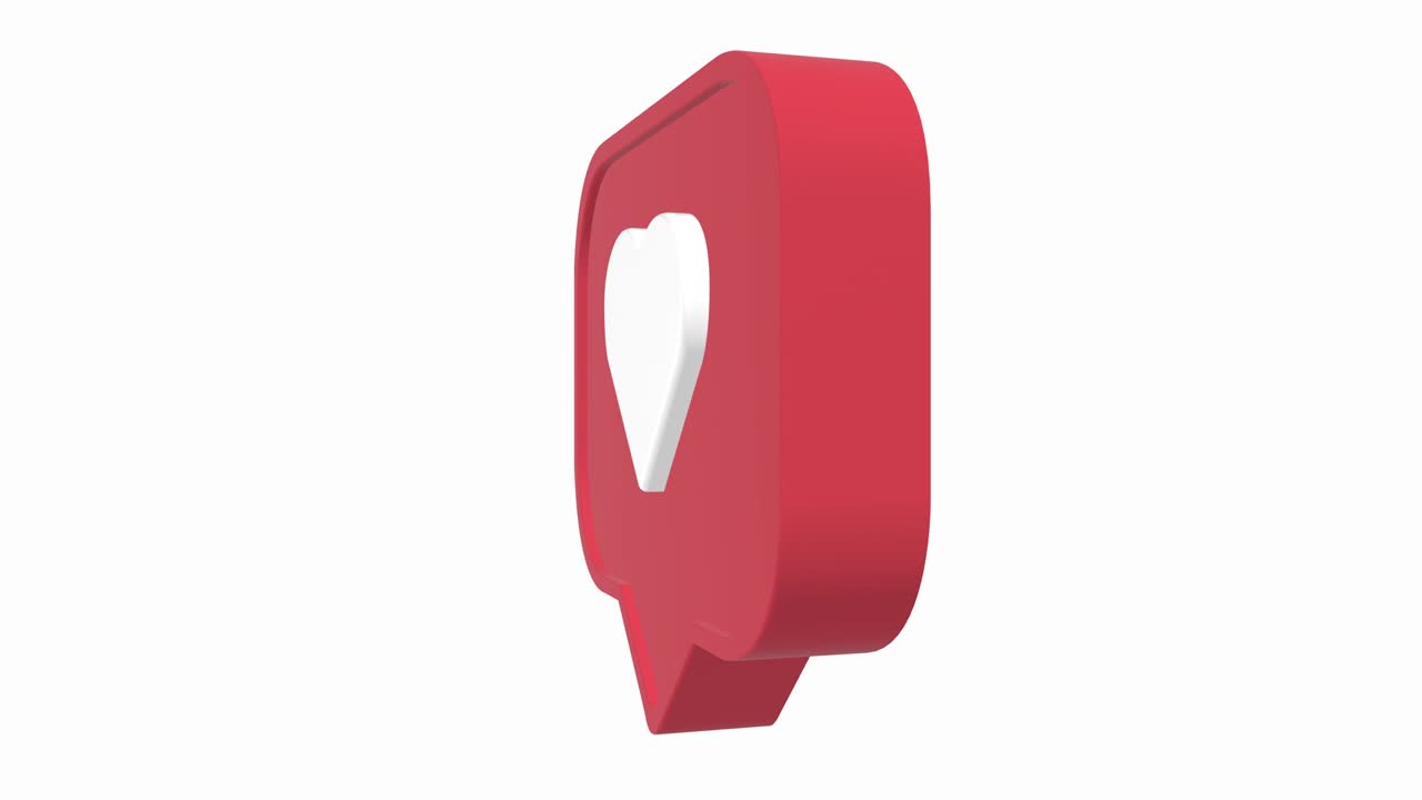 icono de redes sociales con corazón blanco. como el concepto de icono en una forma roja.