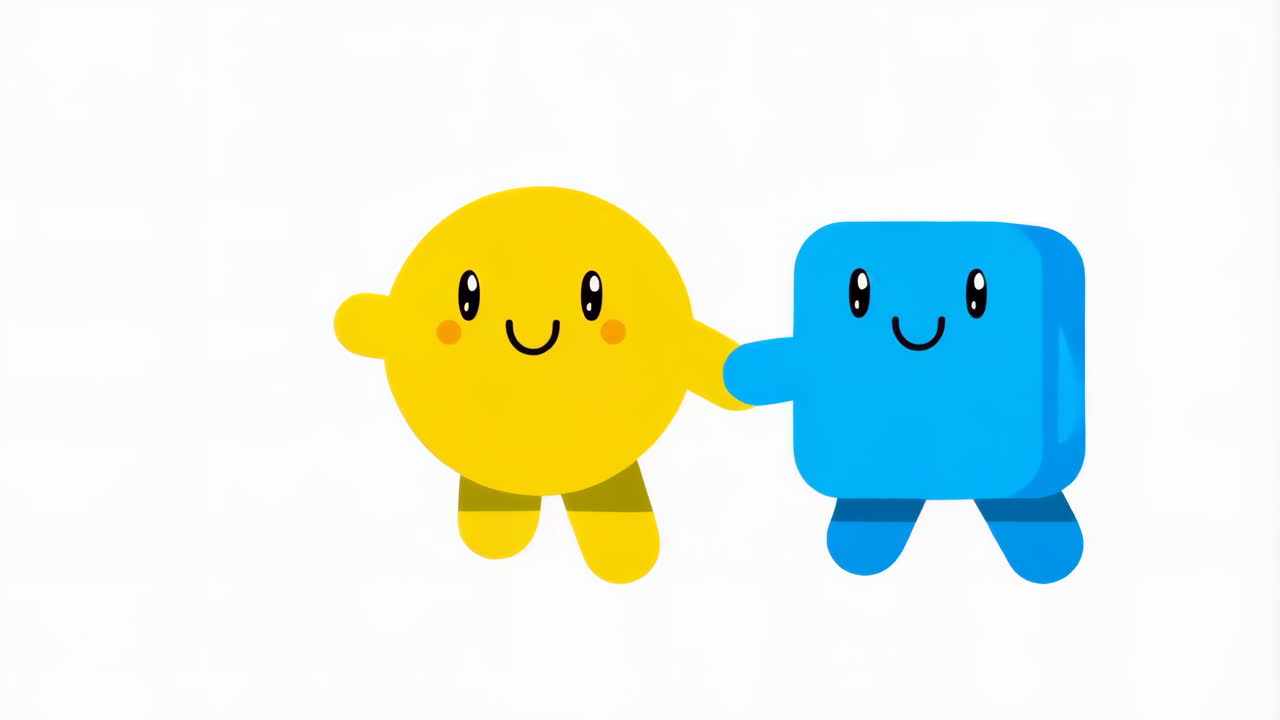 Cute Cartoon Characters Holding Hands