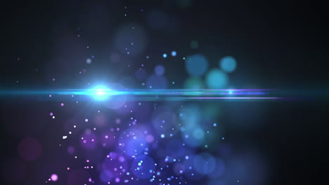 animation of particles floating with lights moving on dark background