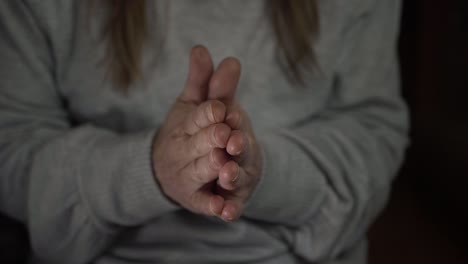 hands slowly clapping close up shot