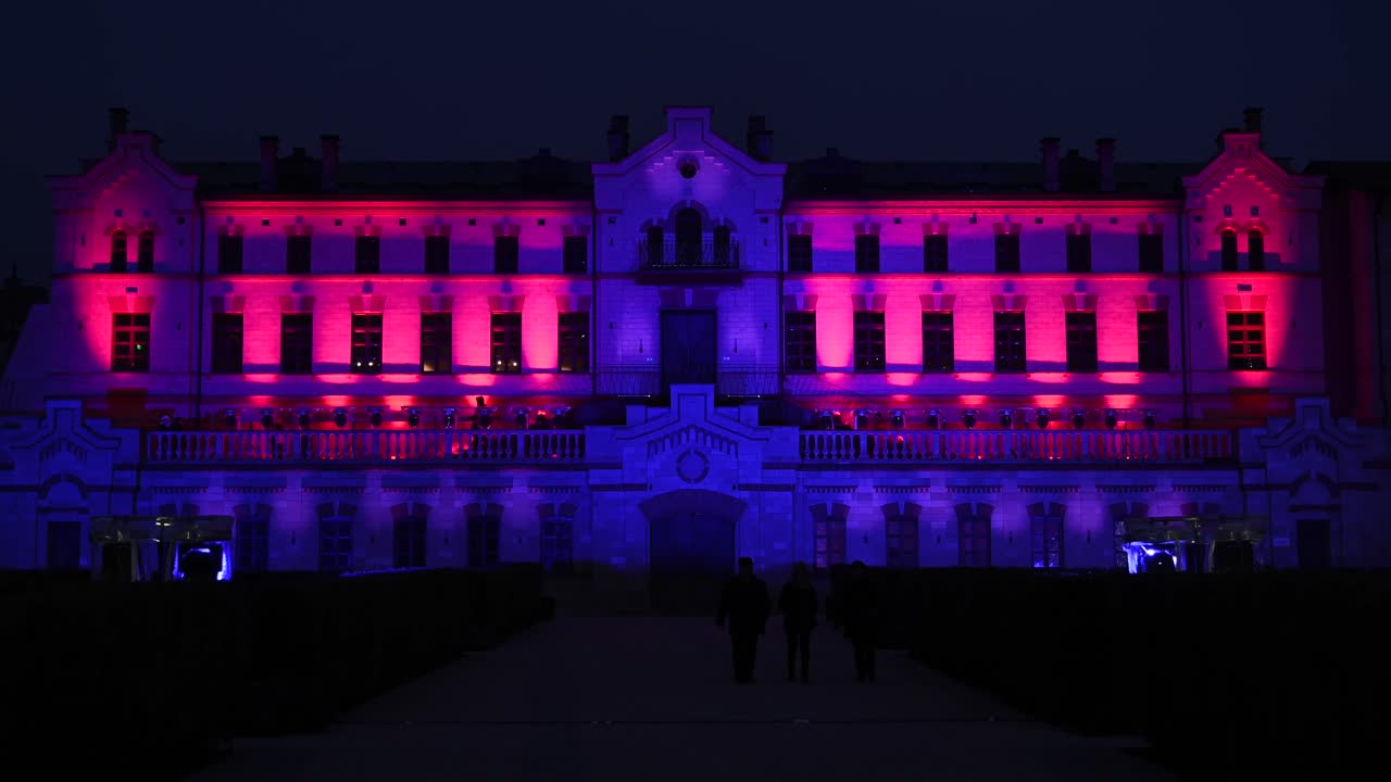 Illuminated Building at Night