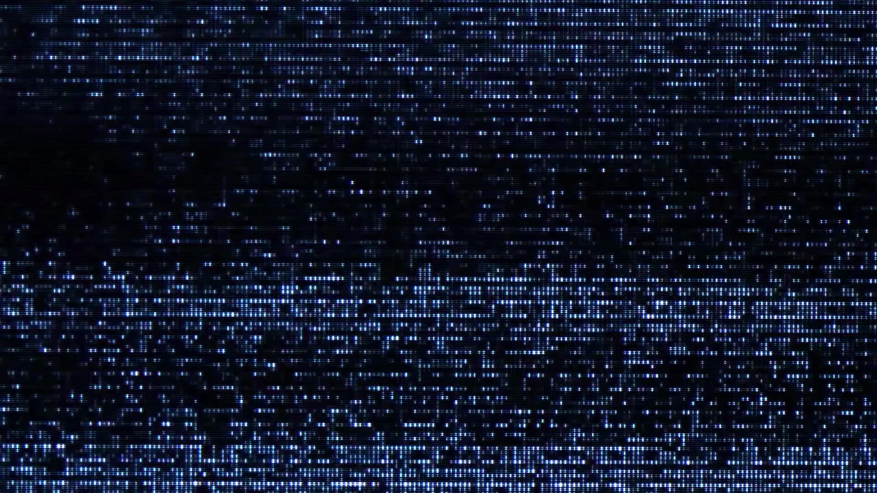 Flickering Digital Glitch Static Noise on Black Screen