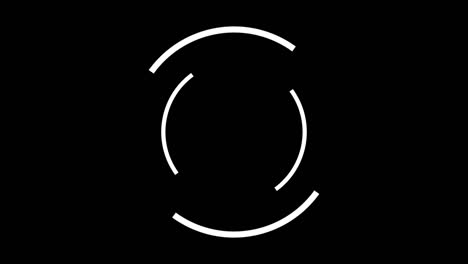 abstracción de espirales blancas rotación suave el uno contra el otro en el círculo sobre el fondo negro. animación. espiral de carga geométrica fascinante