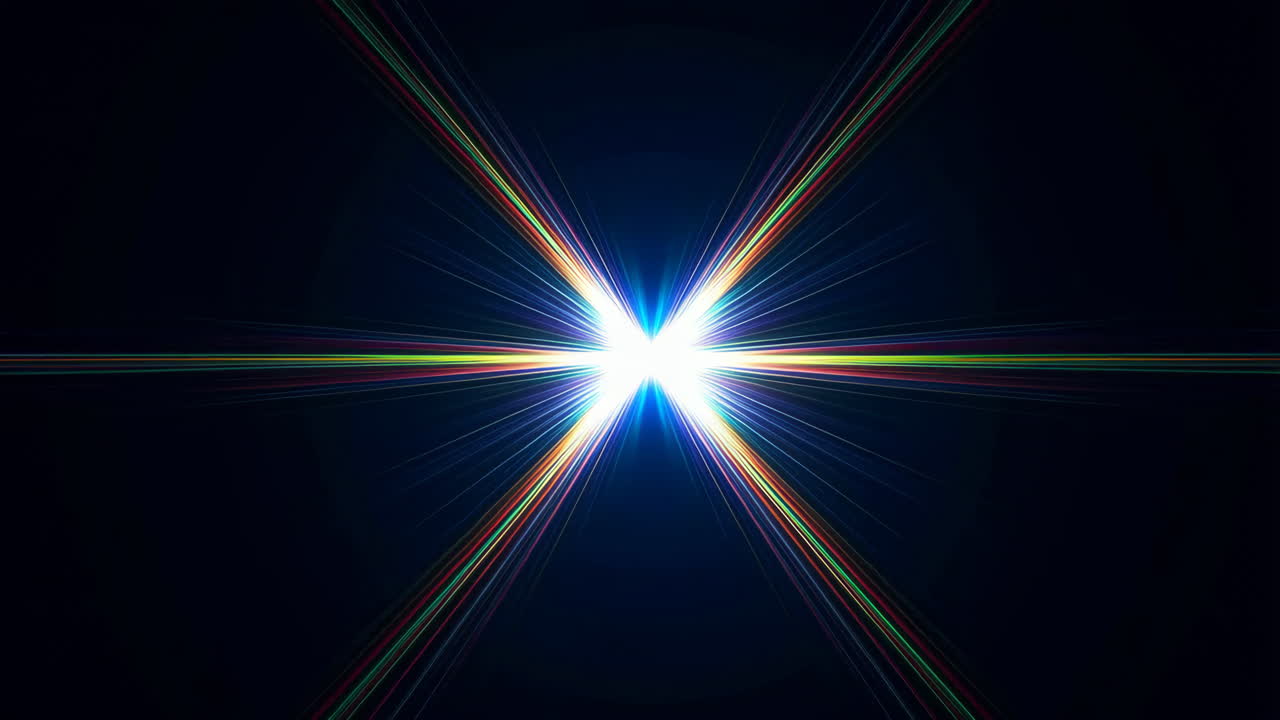Bright Starburst Light Rays on Dark Background