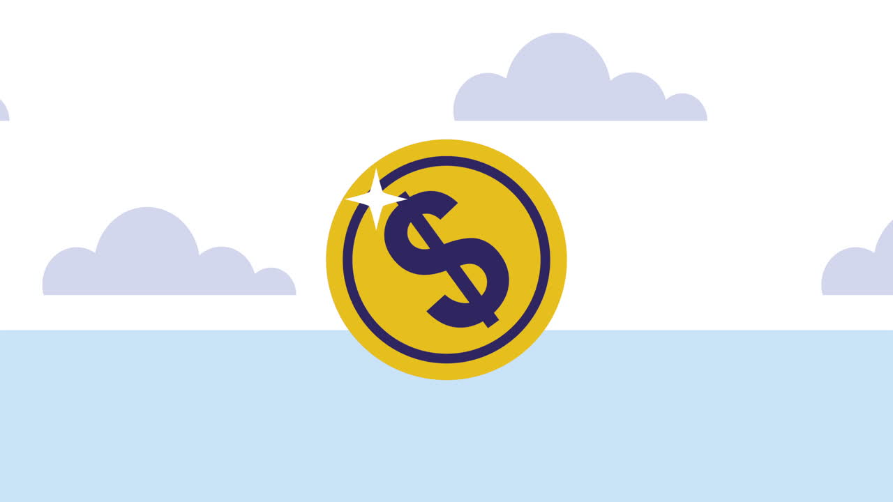 moneda en efectivo dinero dólar animación