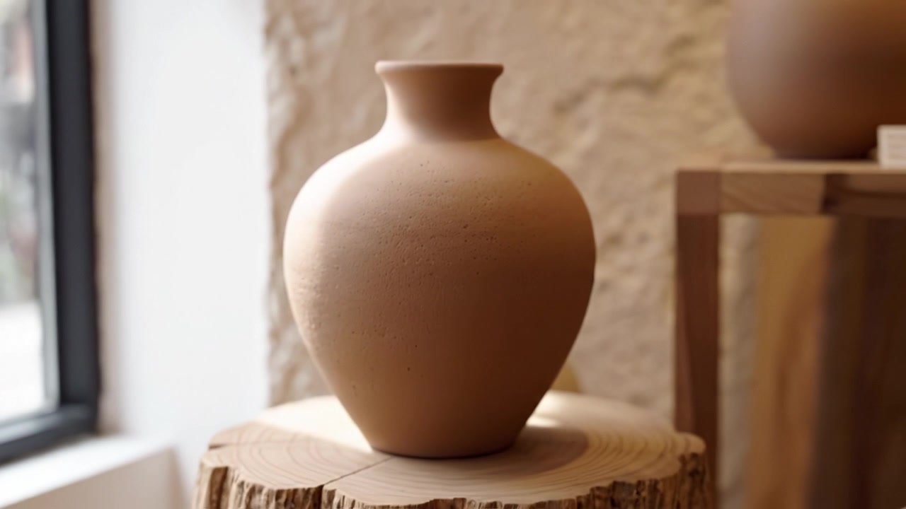 Ceramiche splendidamente realizzate che mostrano forme eleganti e texture naturali, evidenziando l'arte coinvolta nella creazione di ceramiche funzionali e decorative