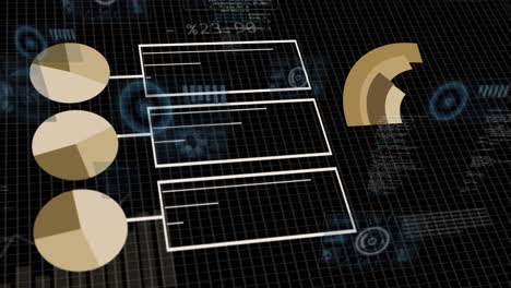 animation of digital data processing over black background