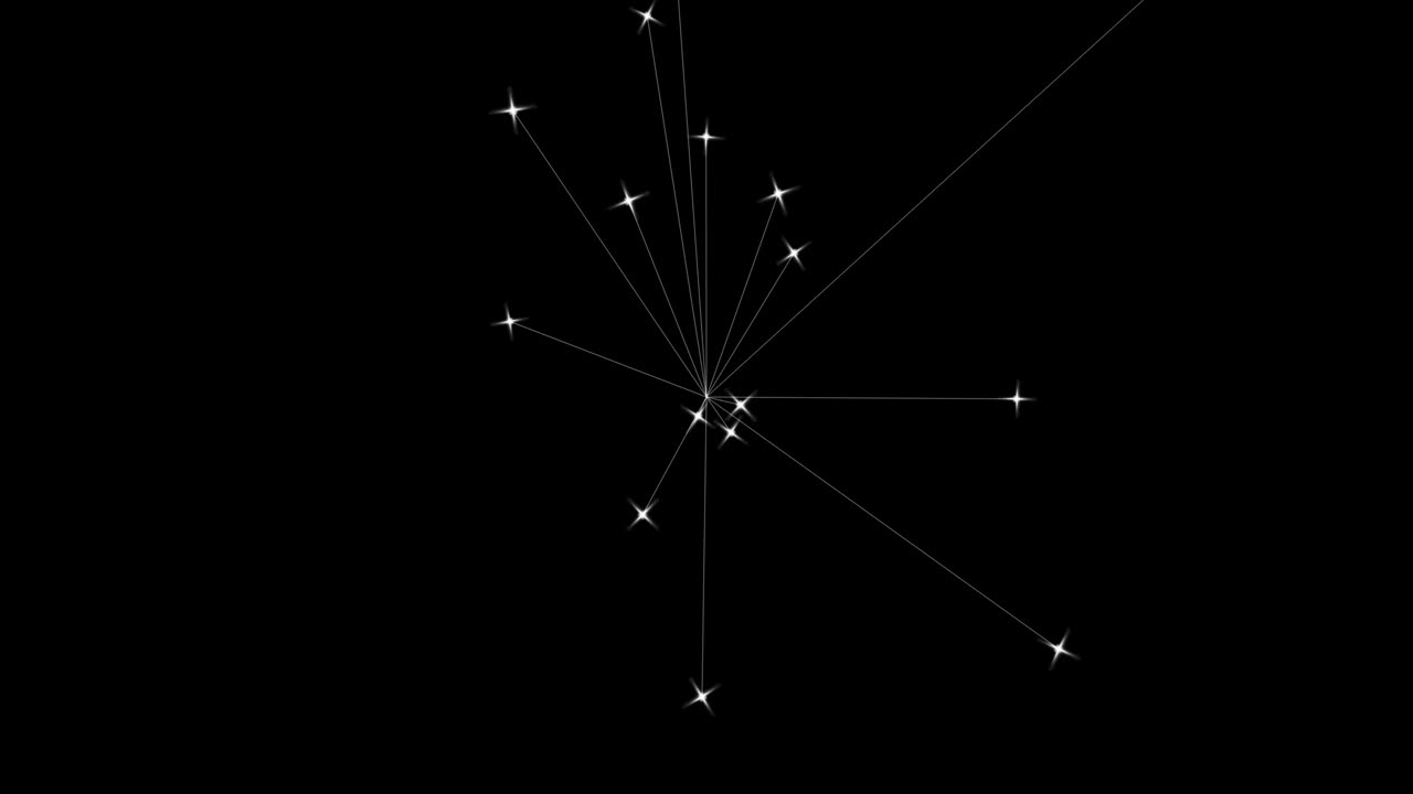빛의 광선과 반이는 입자 모션 그래픽과 밤의 배경