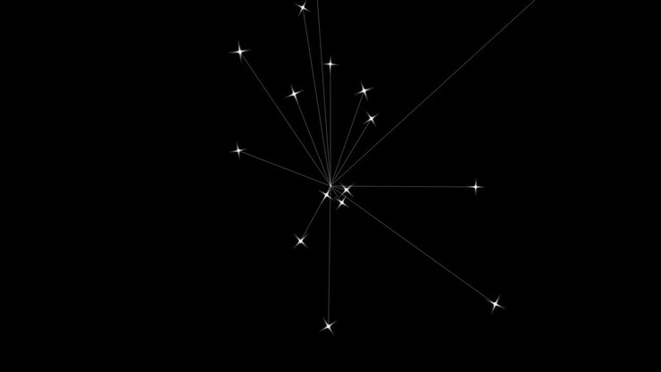 Light rays and glitter particles motion graphics with night background