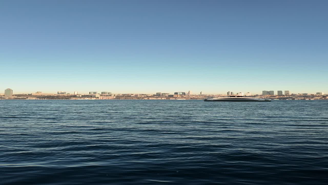 Istanbul City Skyline and Ferry