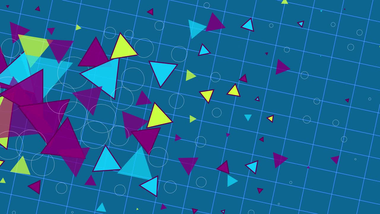 4k animated background of colorful geometric shapes